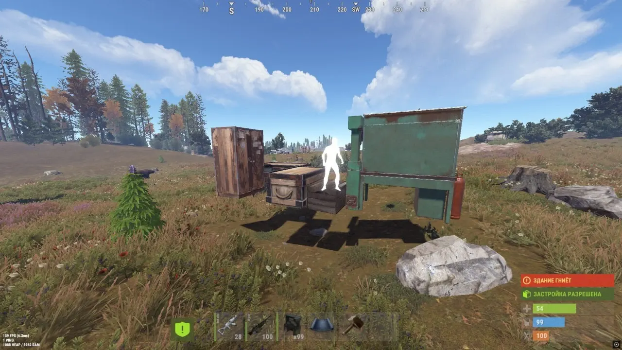 SPECTER CHAMS для RUST — скриншот интерфейса 1