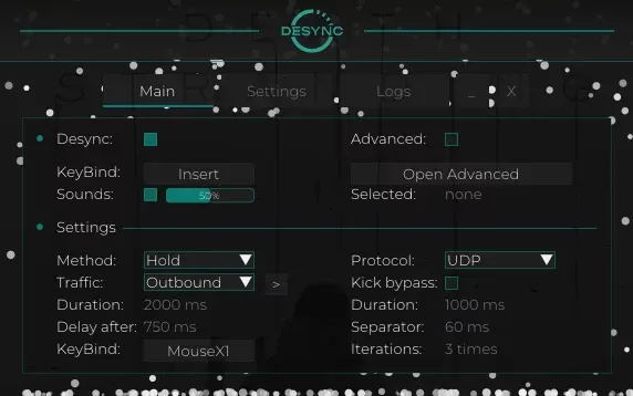 EXLAB Desync для Lag Switch — скриншот интерфейса 1