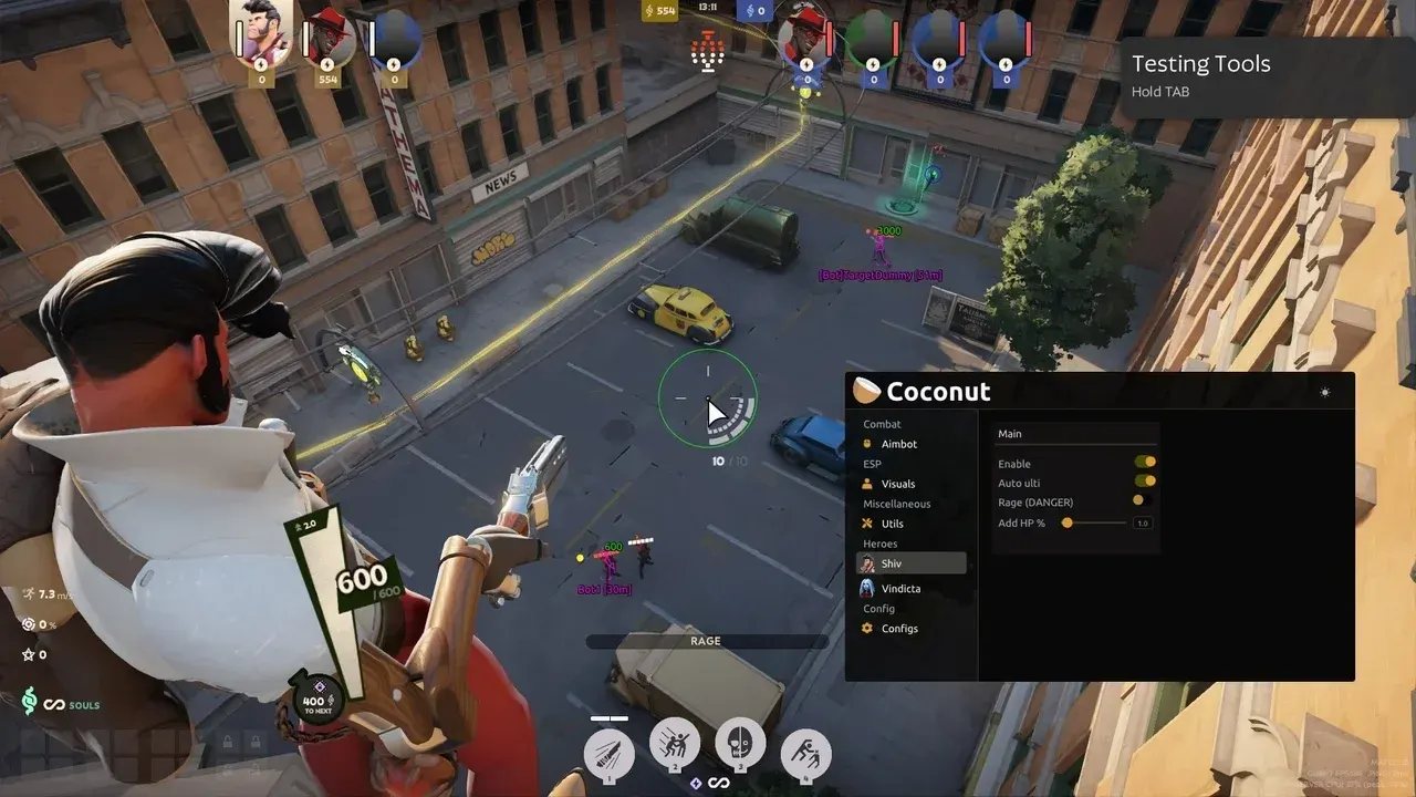 COCONUT для Deadlock — скриншот интерфейса 1
