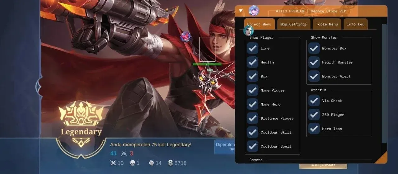 ATTIC для Mobile Legends: Bang Bang — скриншот интерфейса 1