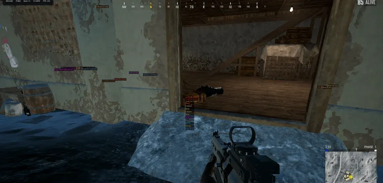 ARCANE LITE для PUBG: Battlegrounds — скриншот интерфейса 1
