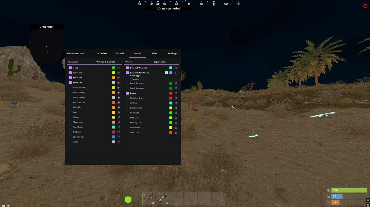 DISCONNECT INTERNAL для Rust — скриншот интерфейса 1