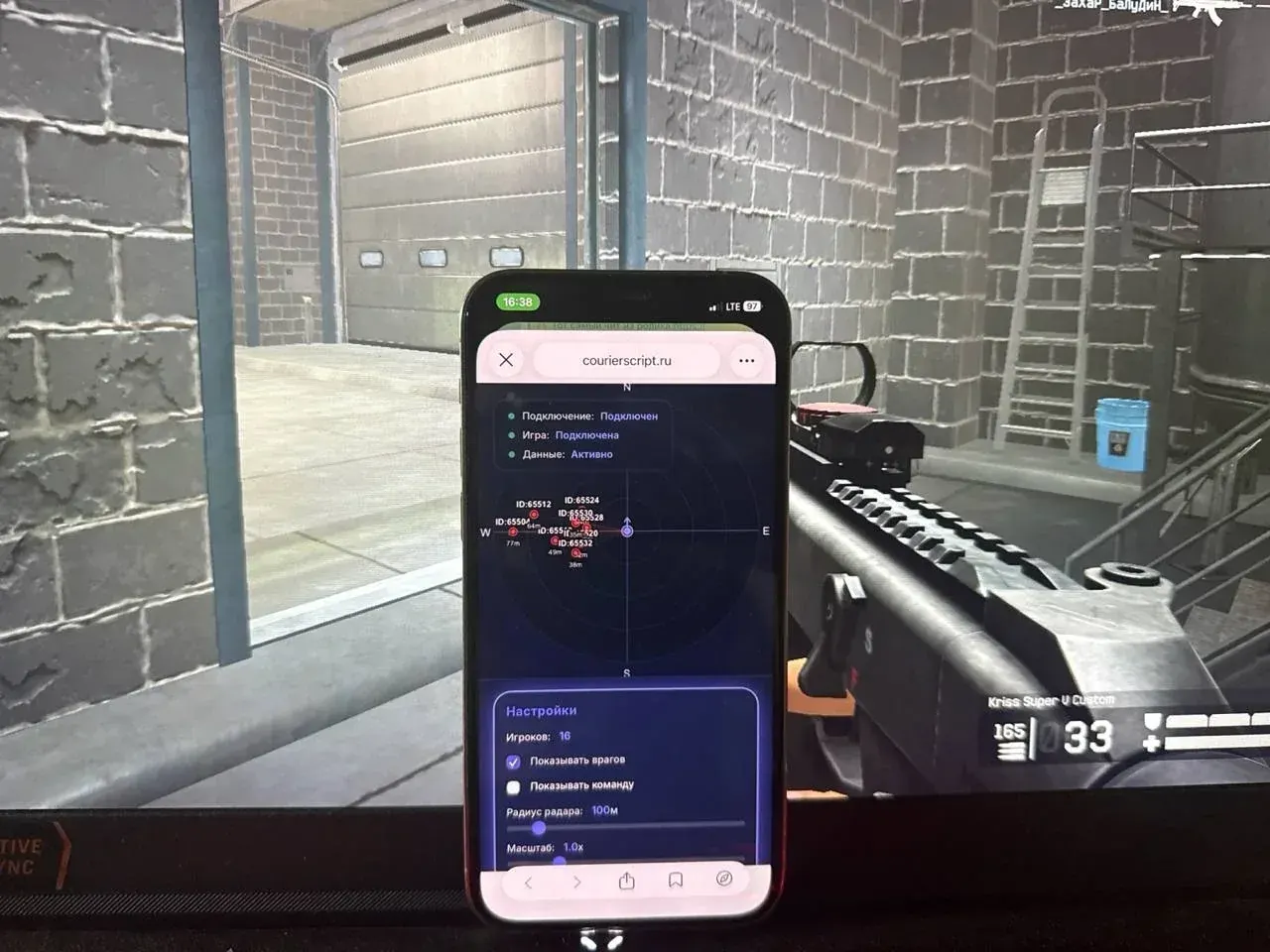 COURIERSCRIPT RADAR для Warface — скриншот интерфейса 1